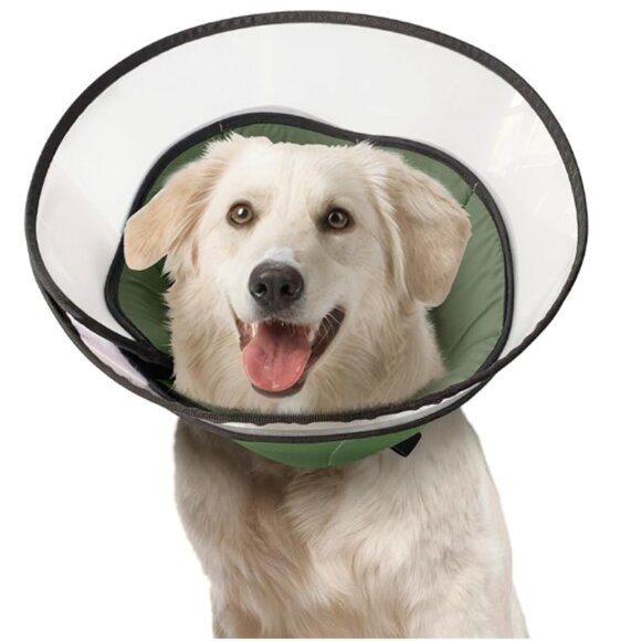 Manificent Lg to XL Soft Gray Dog Cone Collar for after Surgery - Picture 1 of 9